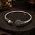 German silver oxidized pink minimal kada bracelet