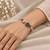 German silver oxidized pink minimal kada bracelet