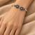 German silver oxidized white minimal kada bracelet