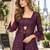 Purple georgette free size stitched shrug suit with sequence thread work