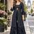 Navy georgette free size stitched shrug suit with sequence thread work