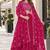 Magenta georgette free size stitched lehenga choli with sequence & thread work