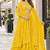 Yellow georgette free size stitched lehenga choli with sequence & thread work