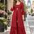 Red georgette free size stitched shrug suit with sequence thread work