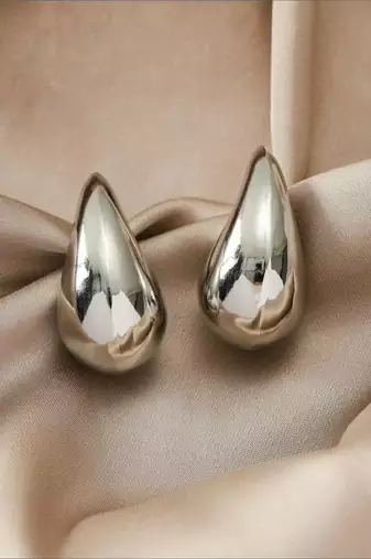 Teardrop anti tarnish stud earrings