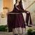 Elegant wine anarkali suit with embroidered border & matching dupatta