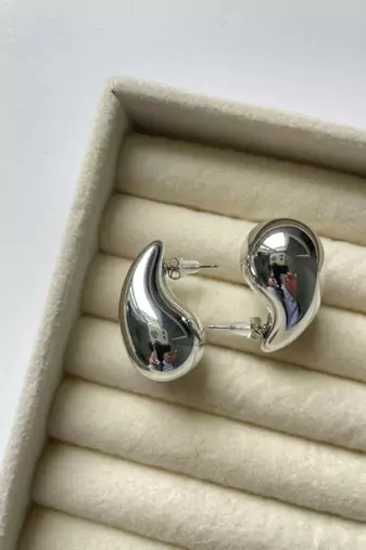 Teardrop anti tarnish stud earrings
