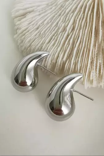 Teardrop anti tarnish stud earrings