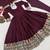Elegant wine anarkali suit with embroidered border & matching dupatta
