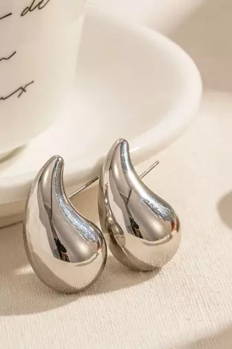 Teardrop anti tarnish stud earrings