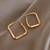 Square gold tone anti tarnish hoop earrings