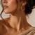 Square gold tone anti tarnish hoop earrings