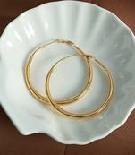 Classic circle gold tone anti tarnish hoop earrings
