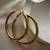 Classic circle gold tone anti tarnish hoop earrings