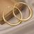 Classic circle gold tone anti tarnish hoop earrings