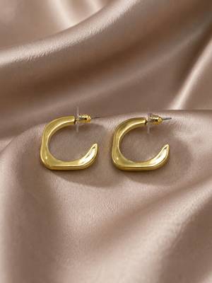 Geometric anti tarnish hoop earrings 1
