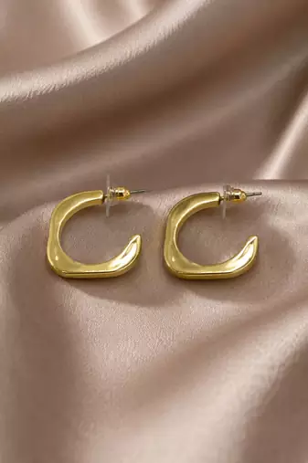Geometric anti tarnish hoop earrings