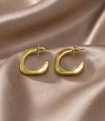 Geometric anti tarnish hoop earrings