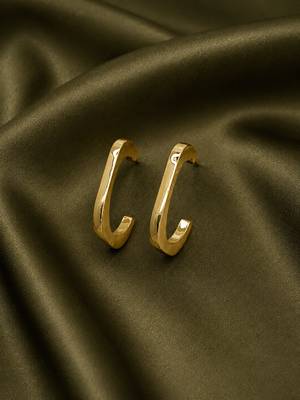 Geometric anti tarnish hoop earrings 2