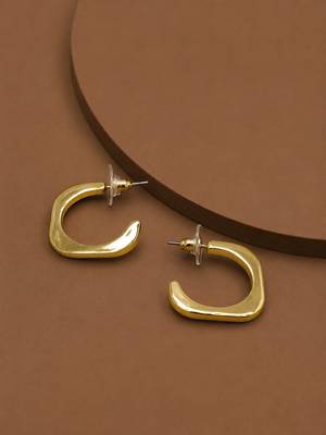Geometric anti tarnish hoop earrings 3