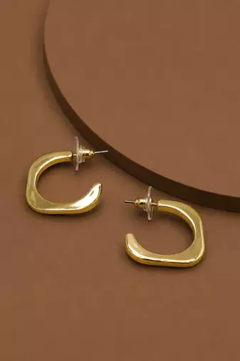 Geometric anti tarnish hoop earrings