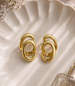 Intertwined stainless steel anti tarnish stud earrings