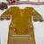 Mustard yellow embroidered lawn suit with wide-leg pants & printed dupatta