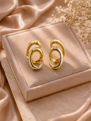 Intertwined stainless steel anti tarnish stud earrings 4