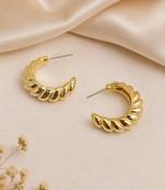 Anti tarnish croissant hoop earrings