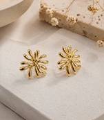 Gold plated korean starburst anti tarnish stud earrings