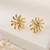 Gold plated korean starburst anti tarnish stud earrings
