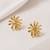 Gold plated korean starburst anti tarnish stud earrings