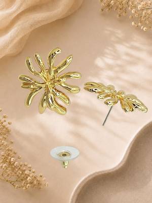 Gold plated korean starburst anti tarnish stud earrings 5