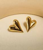 Stainless steel anti tarnish puffy heart stud earrings