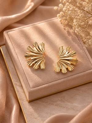 Anti tarnish stylish textured korean earrings 2