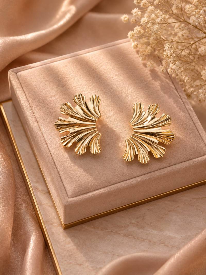 Anti tarnish stylish textured korean earrings