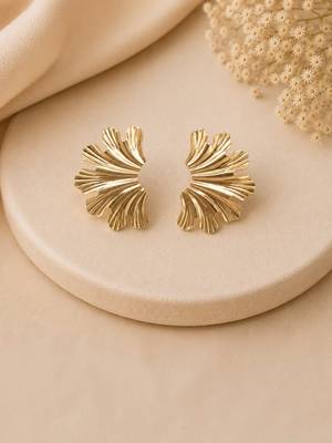Anti tarnish stylish textured korean earrings 4