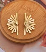 Gold plated sunburst anti tarnish stud earrings