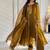 Elegant mustard embroidered anarkali suit set with dupatta