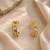 Gold plated stainless steel link chain design hoop earrings
