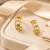 Gold plated stainless steel link chain design hoop earrings