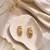 Gold plated stainless steel link chain design hoop earrings