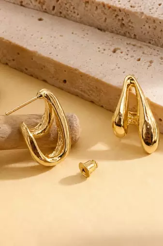 Anti tarnish trendy drop earrings