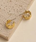 Geometric textured anti tarnish hoop earrings