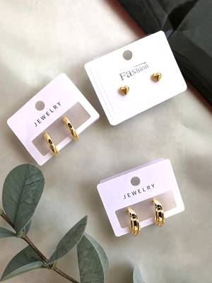 Set of 3 anti tarnish classic combo earrings 2