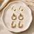 Set of 3 trendy geometric anti tarnish combo earrings