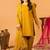 Musterd embroidered straight kurta with farshi salwar & dupatta set