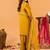 Musterd embroidered straight kurta with farshi salwar & dupatta set