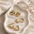 Set of 3 anti tarnish geometric twisted korean combo earrings