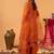 Orange embroidered straight kurta with farshi salwar & dupatta set